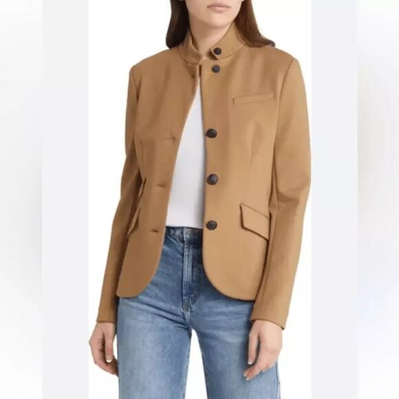 Rag & Bone Women's Camel Brown Slade Ponte Blazer Coat Size 12 - Picture 2 of 9
